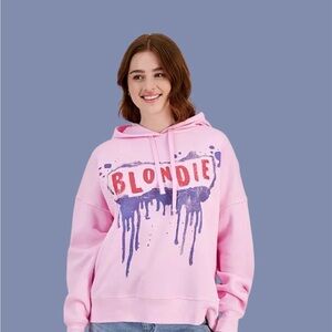 Blondie Pink Graphic Hoodie Women’s Size Large Oversized Casual Pullover Sweater